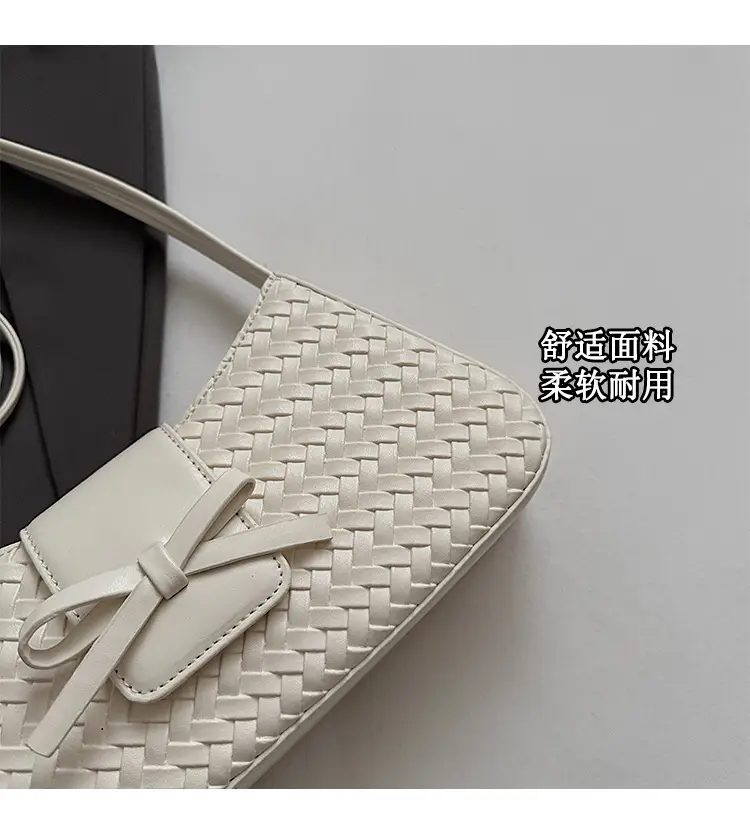 Korean Style Woven Bow Shoulder Bag for Women — feature 2