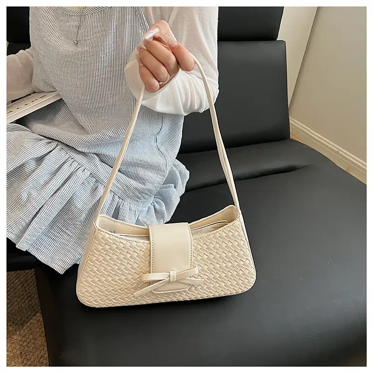 Korean Style Woven Bow Shoulder Bag for Women — feature 8