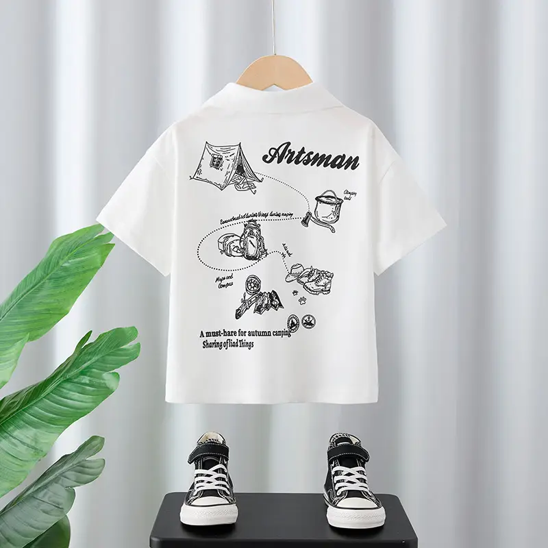Boys Pure Cotton Polo Shirt White 2025 Summer