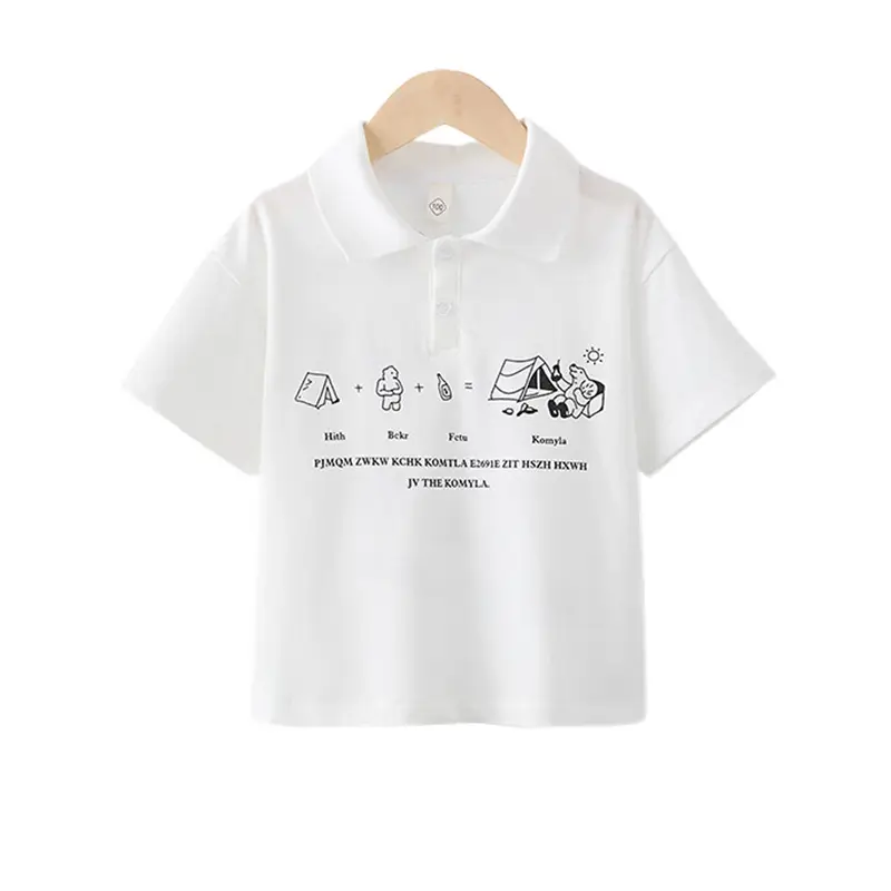Boys Pure Cotton Polo Shirt White 2025 Summer