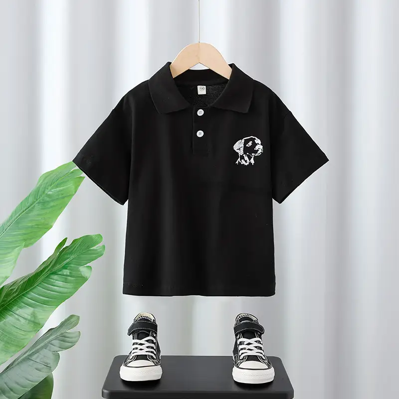 Boys White Cartoon T-Shirt with Black Sneakers 2025 - Image 2