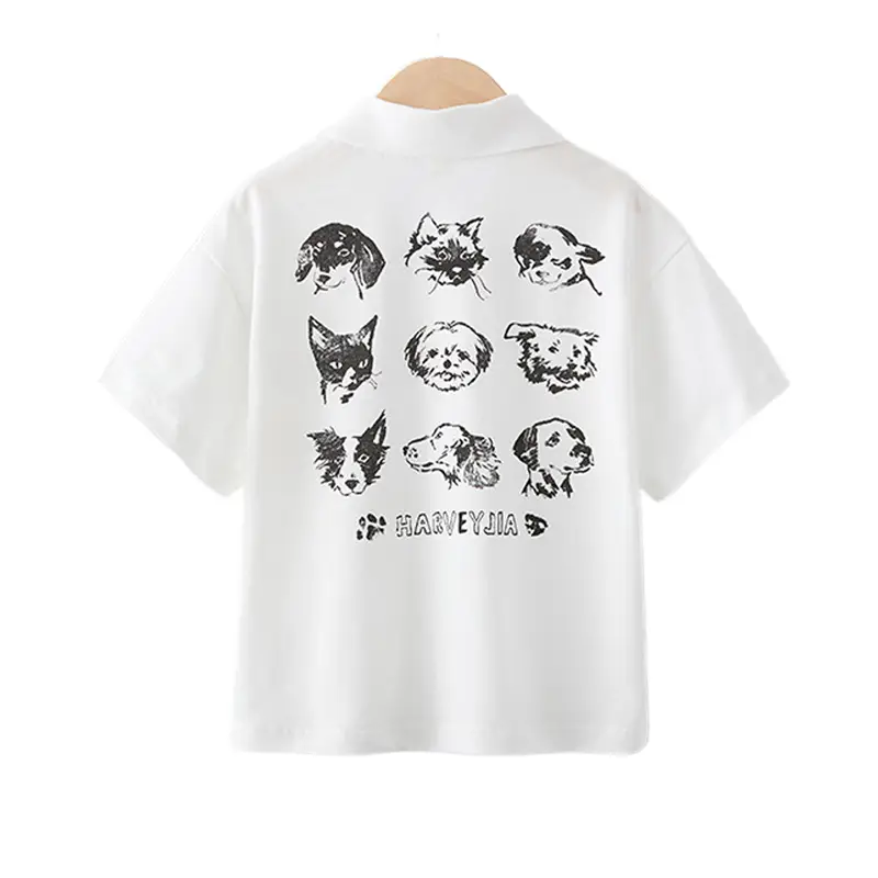 Boys White Cartoon T-Shirt with Black Sneakers 2025 - Image 5
