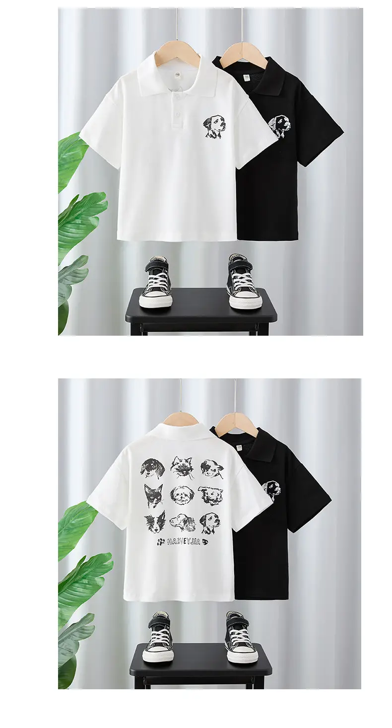Boys White Cartoon T-Shirt with Black Sneakers 2025 — feature 6