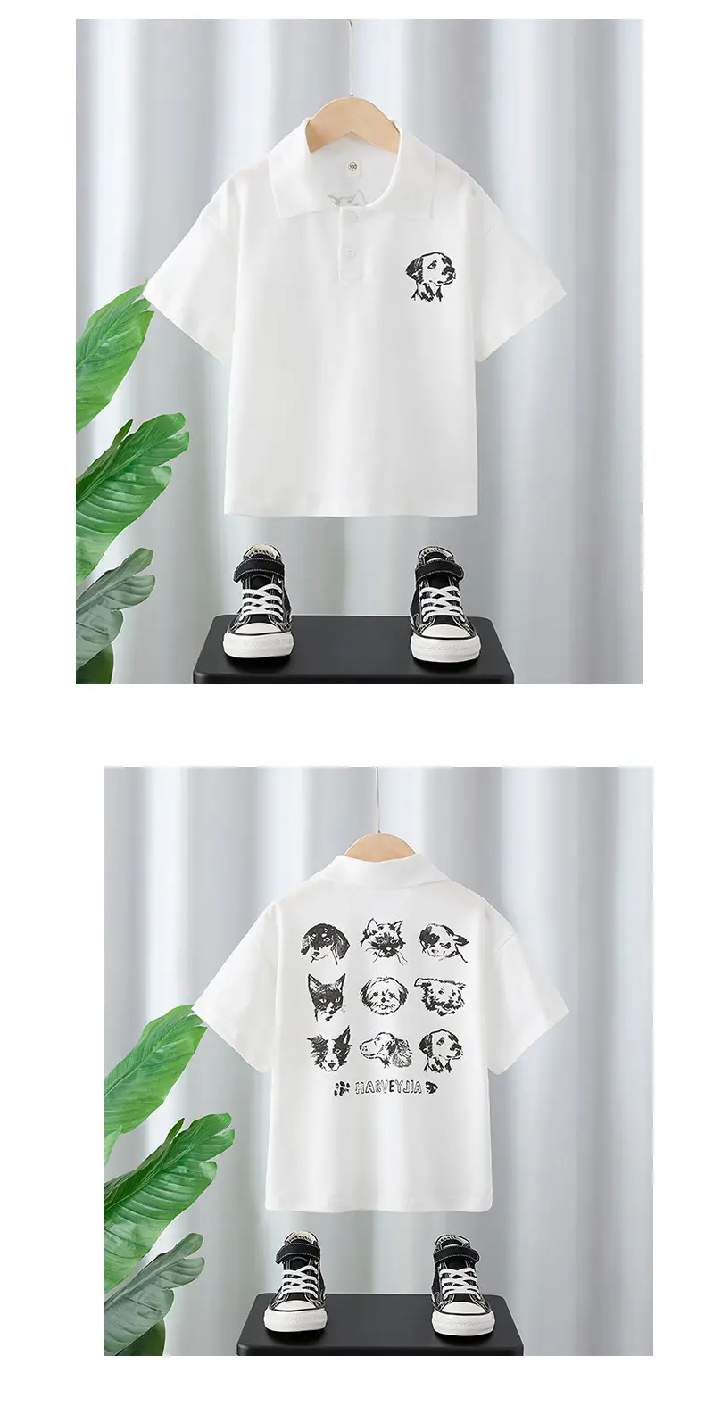 Boys White Cartoon T-Shirt with Black Sneakers 2025 — feature 7