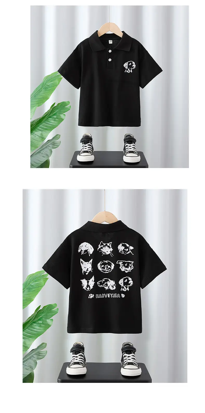 Boys White Cartoon T-Shirt with Black Sneakers 2025 — feature 8