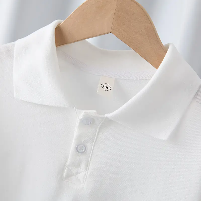 Boys White Polo Shirt Medium Large 2025 Summer - Image 3