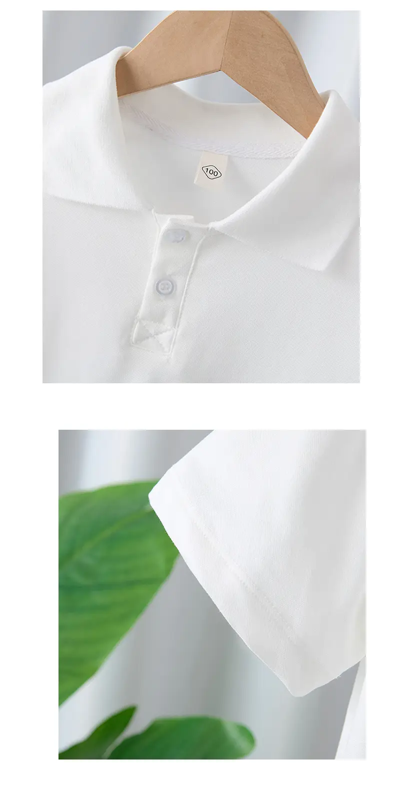 Boys White Polo Shirt Medium Large 2025 Summer — feature 7