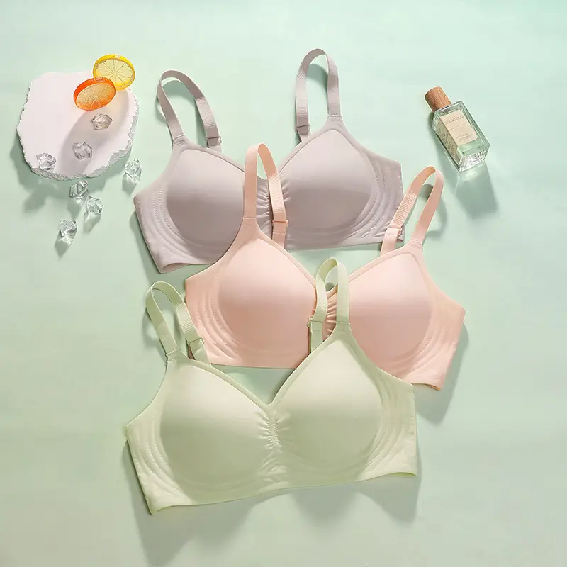 Hot Special Price Summer Seamless Nude Underwear Women's Jelly Soft Support Adjustable Wire-Free Super Soft Thin Bra