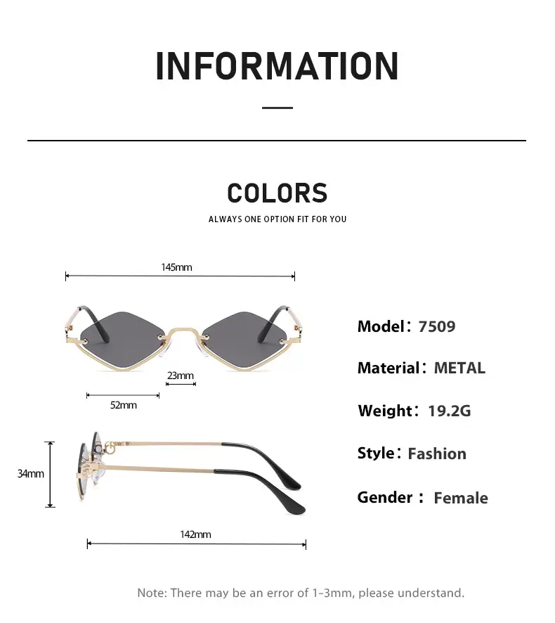 2026 Diamond Sunglasses Metal Frame Cross-Border Hot Selling — feature 15