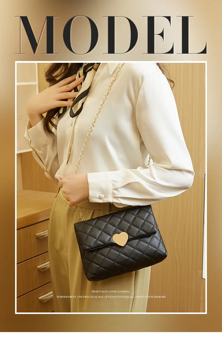 Heart Embroidered Quilted Shoulder Bag for Women — feature 1