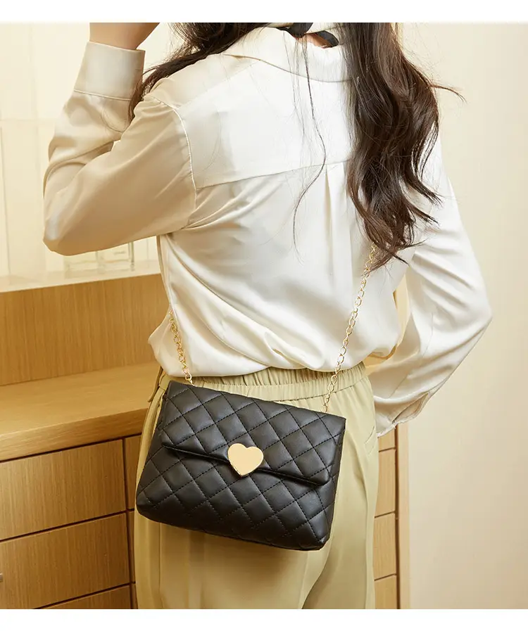 Heart Embroidered Quilted Shoulder Bag for Women — feature 2