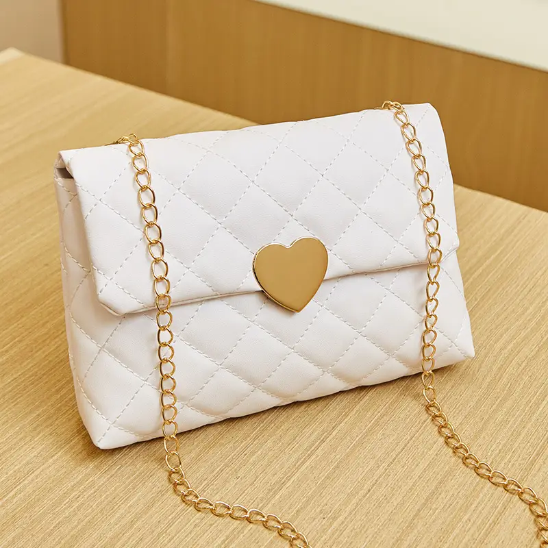 Heart Embroidered Quilted Shoulder Bag for Women - Image 2