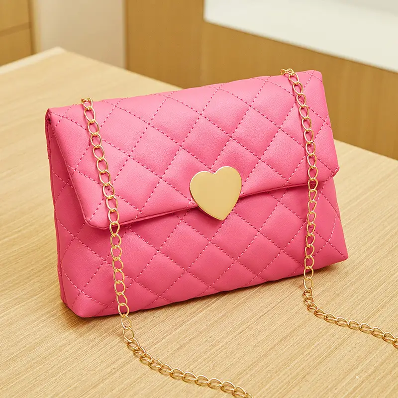 Heart Embroidered Quilted Shoulder Bag for Women - Image 3