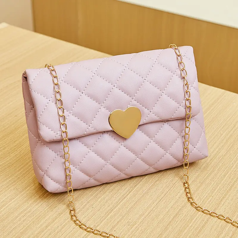 Heart Embroidered Quilted Shoulder Bag for Women - Image 4
