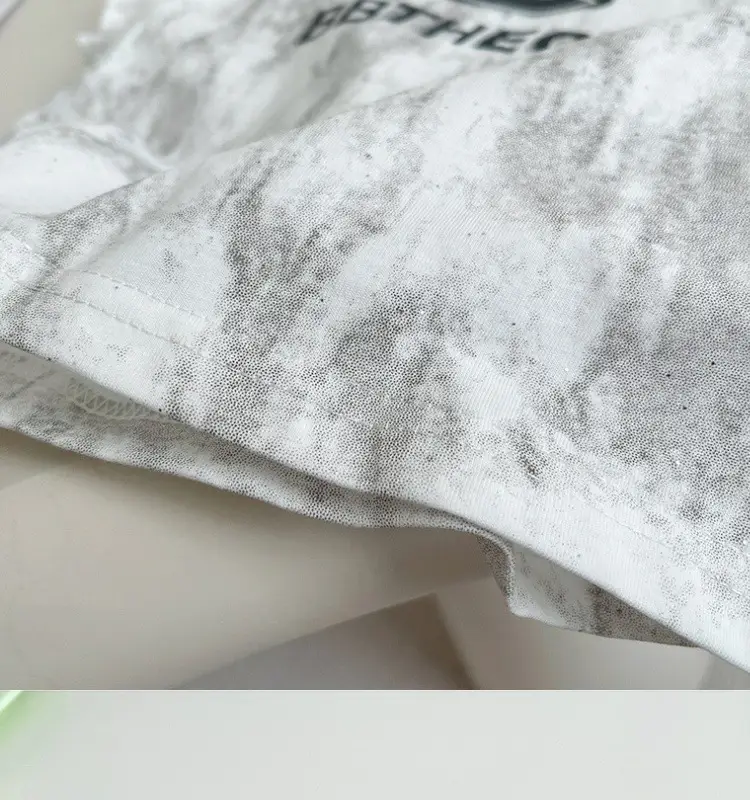 Boys White Tie-Dye T-Shirt BBTHEORY Letter Cool Summer Wear — feature 10