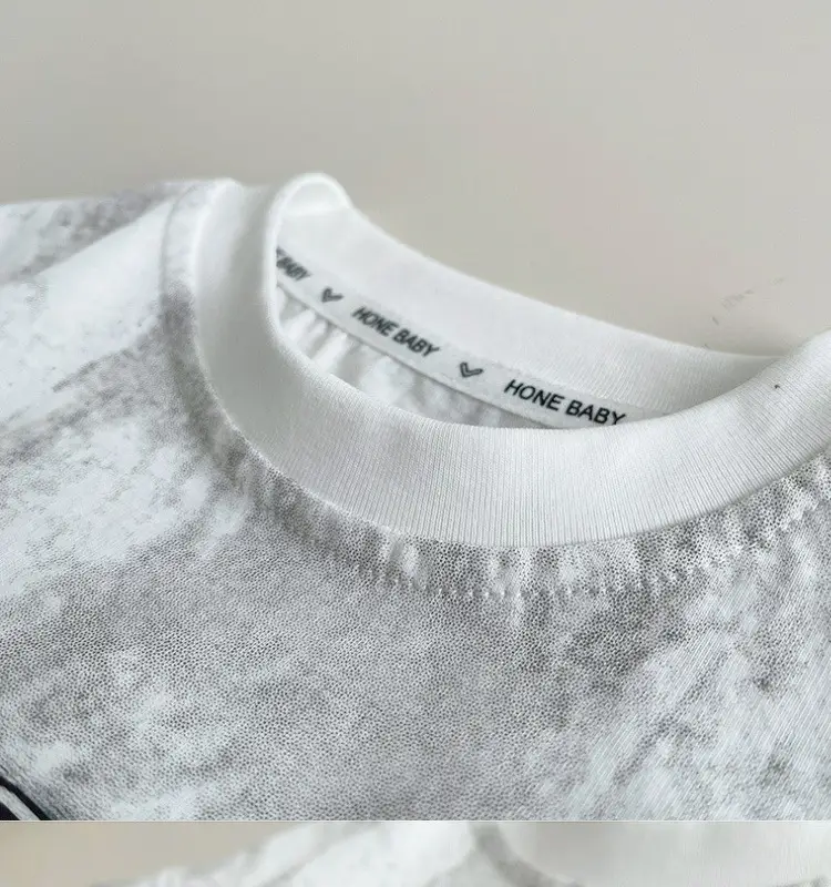 Boys White Tie-Dye T-Shirt BBTHEORY Letter Cool Summer Wear — feature 5