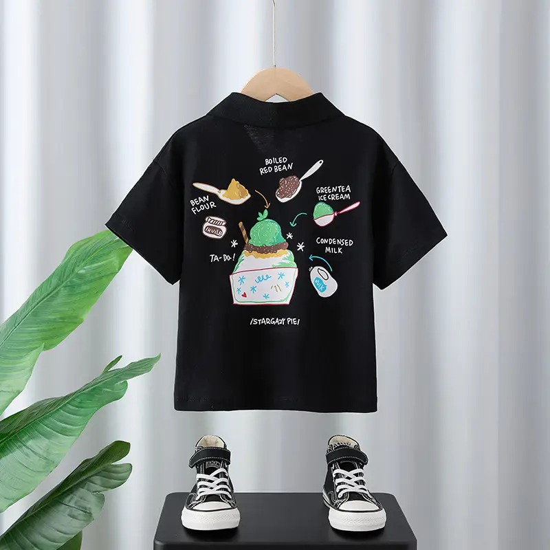 Boys Black Graphic T-Shirt Medium to XL