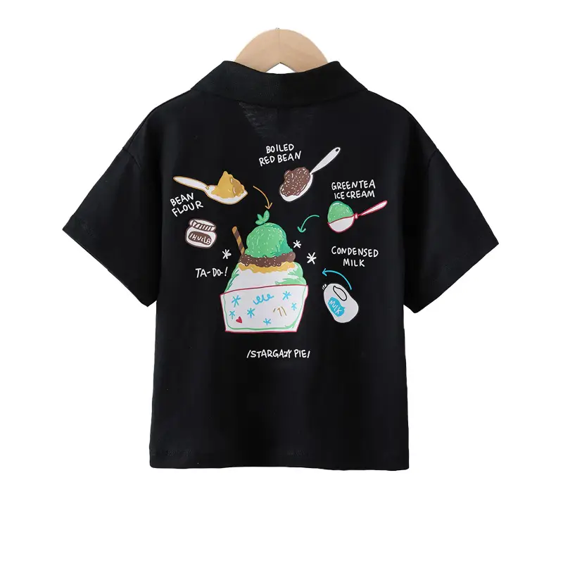Boys Black Graphic T-Shirt Medium to XL