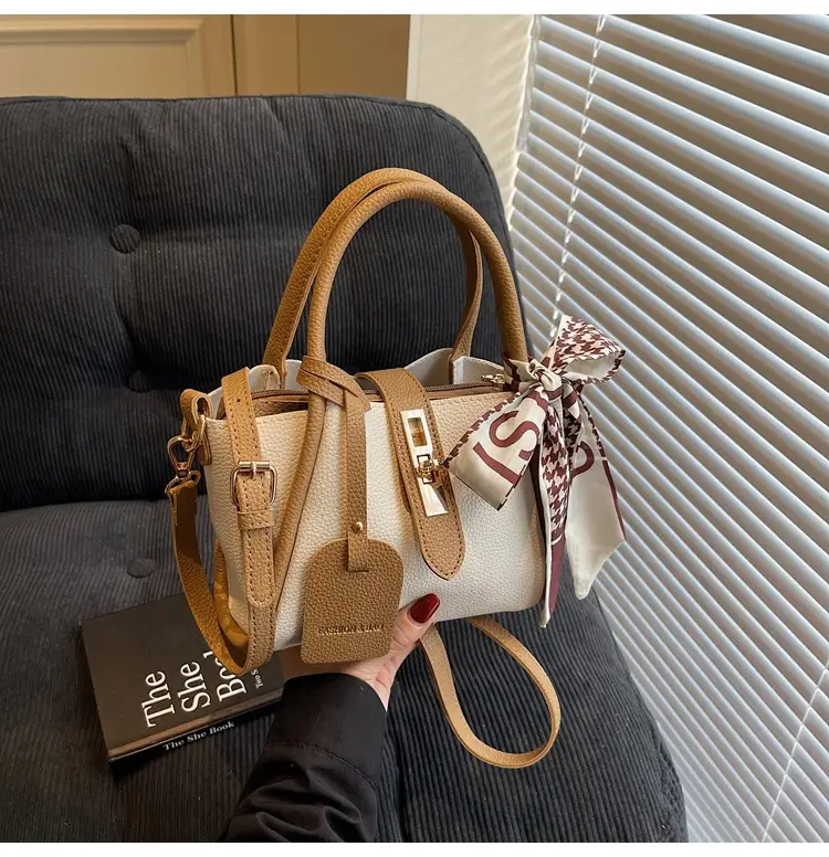 Women Crossbody Bag White Beige Houndstooth Tassel 2025 — feature 24