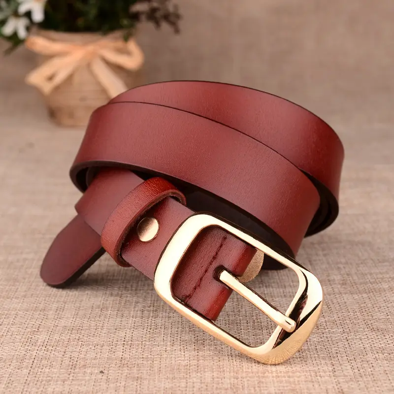 Women Genuine Leather Belt Two Layer Retro Red Wholesale - Image 14