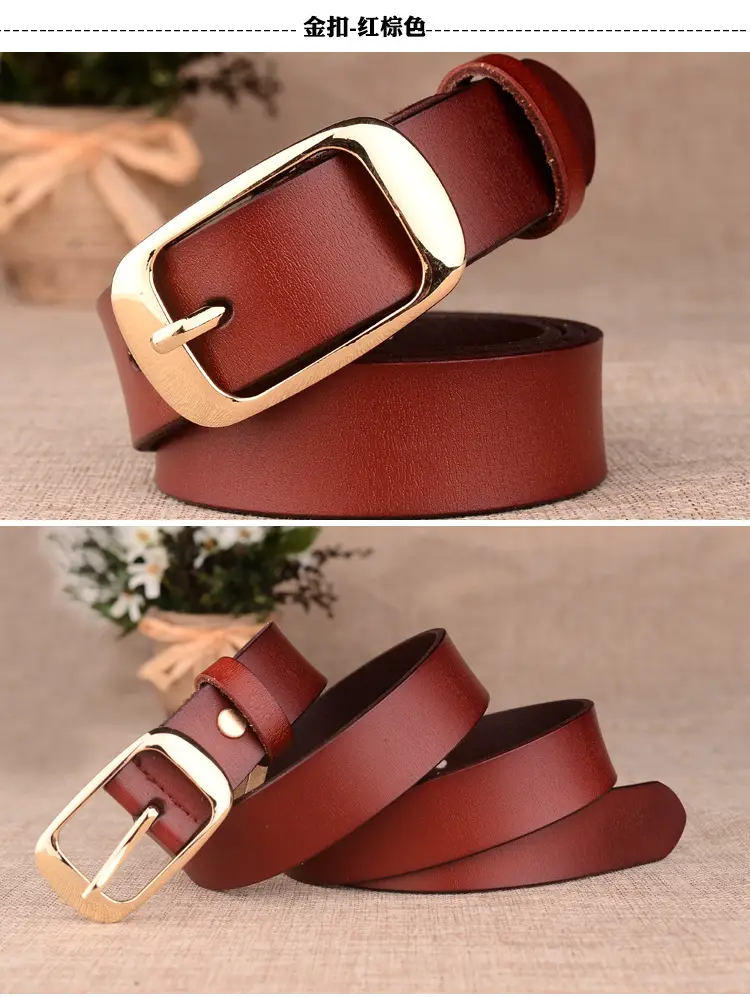 Women Genuine Leather Belt Two Layer Retro Red Wholesale — feature 13