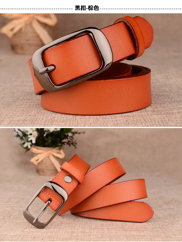 Women Genuine Leather Belt Two Layer Retro Red Wholesale — feature 14