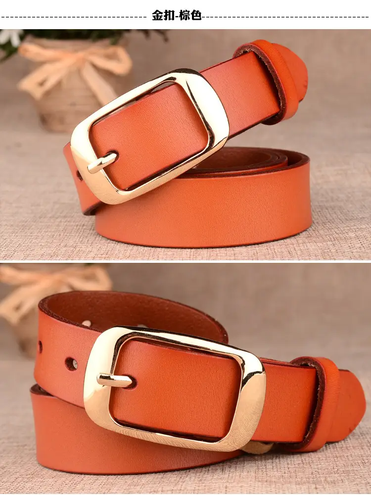 Women Genuine Leather Belt Two Layer Retro Red Wholesale — feature 15