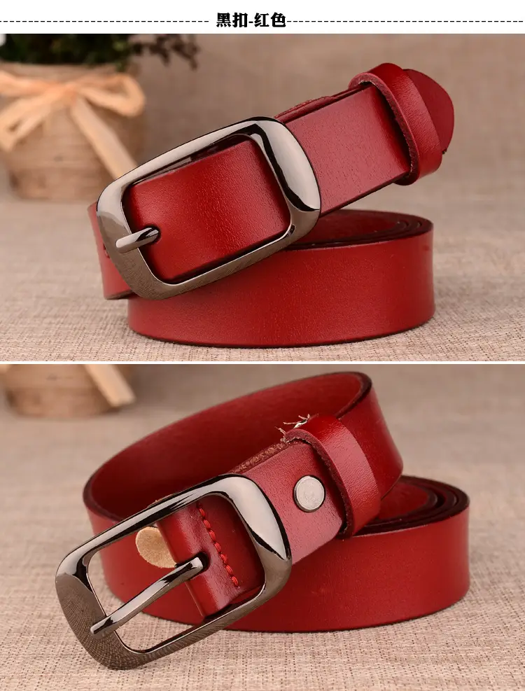Women Genuine Leather Belt Two Layer Retro Red Wholesale — feature 16