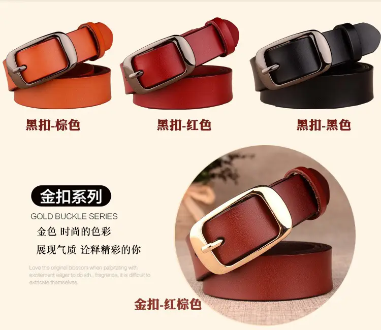 Women Genuine Leather Belt Two Layer Retro Red Wholesale — feature 6
