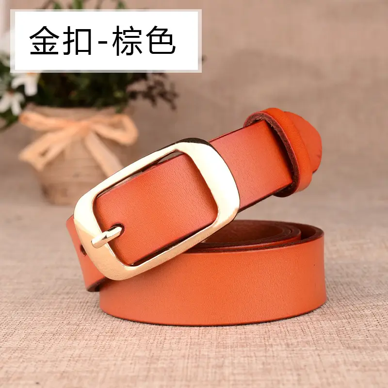 Women Genuine Leather Belt Two Layer Retro Red Wholesale - Image 2