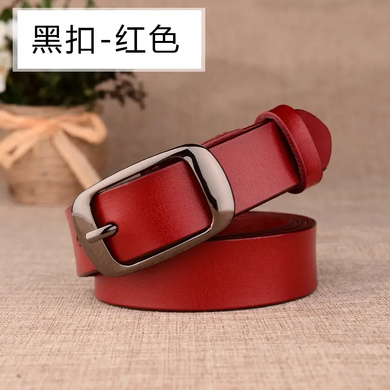 Women Genuine Leather Belt Two Layer Retro Red Wholesale - Image 8