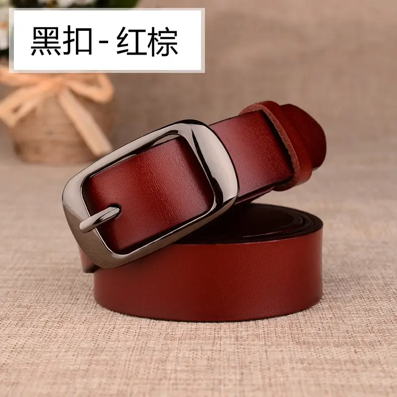 Women Genuine Leather Belt Two Layer Retro Red Wholesale - Image 9