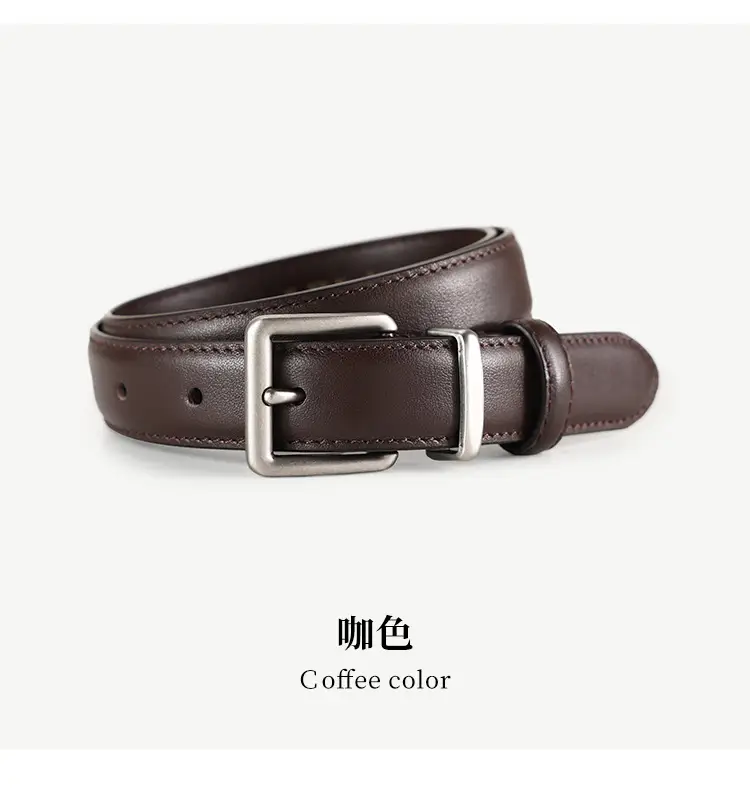 Women Genuine Leather Belt with Square Buckle Black 100cm — feature 18