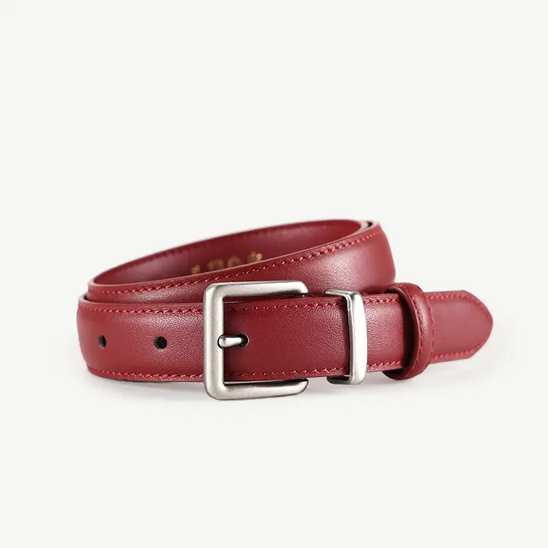 Women Genuine Leather Belt with Square Buckle Black 100cm - Image 4