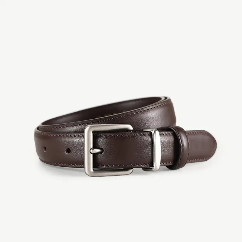 Women Genuine Leather Belt with Square Buckle Black 100cm - Image 5