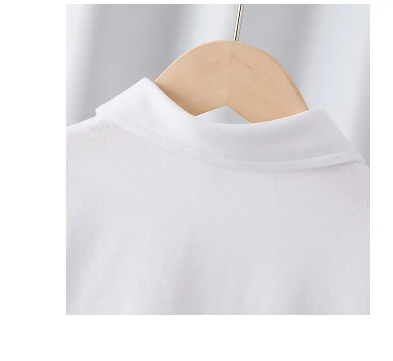 Boys Summer Polo Shirt White Blue 2025 Loose Casual Top — feature 13