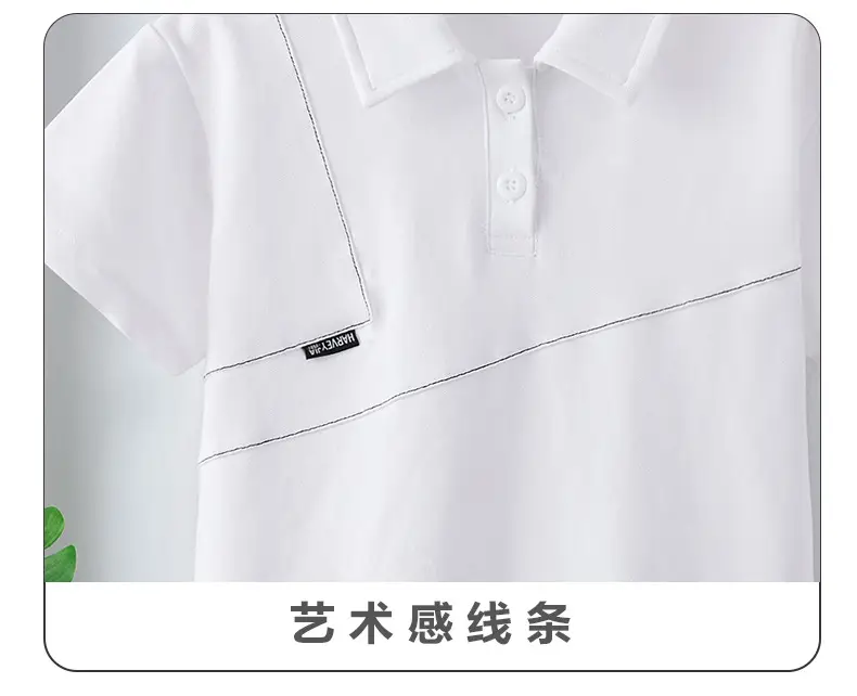 Boys Summer Polo Shirt White Blue 2025 Loose Casual Top — feature 6