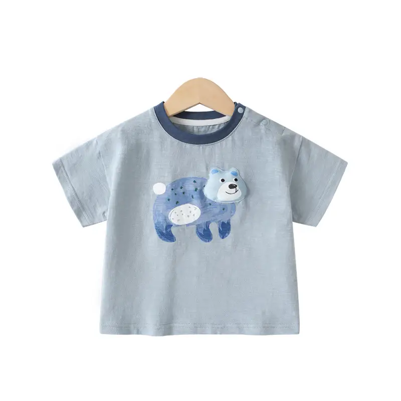 Cutepanda Boys T-Shirt Yellow Cartoon Bear Summer Casual - Image 25