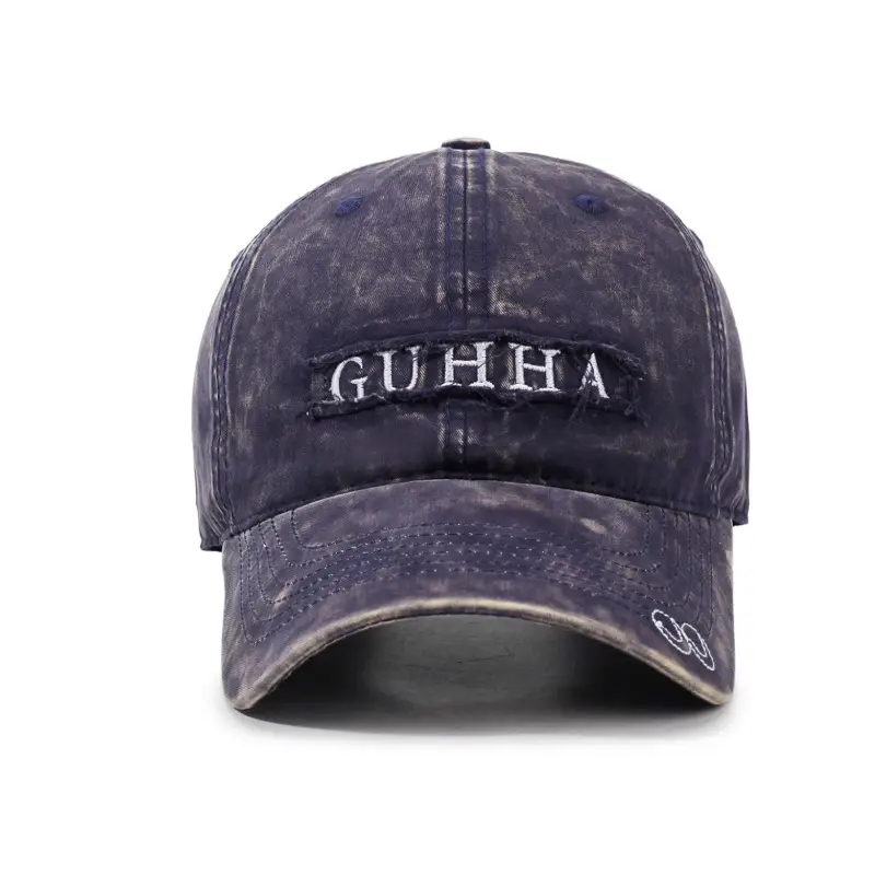 Retro Women Denim Washed Letter Cap Outdoor Travel Sun Protection - Image 9