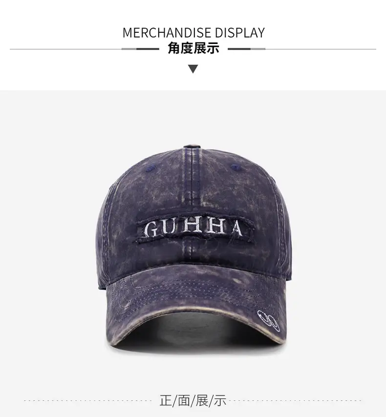Retro Women Denim Washed Letter Cap Outdoor Travel Sun Protection — feature 9