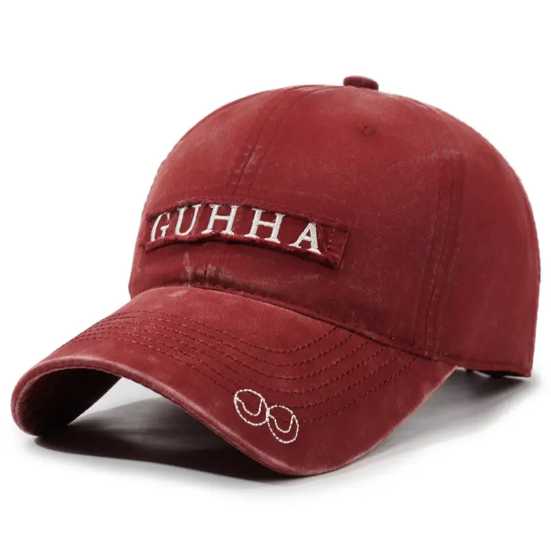 Retro Women Denim Washed Letter Cap Outdoor Travel Sun Protection - Image 4