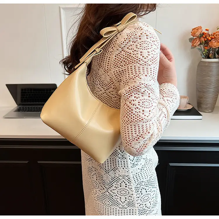 Women Crossbody Bag Yellow Leather Textured 2025 — feature 23