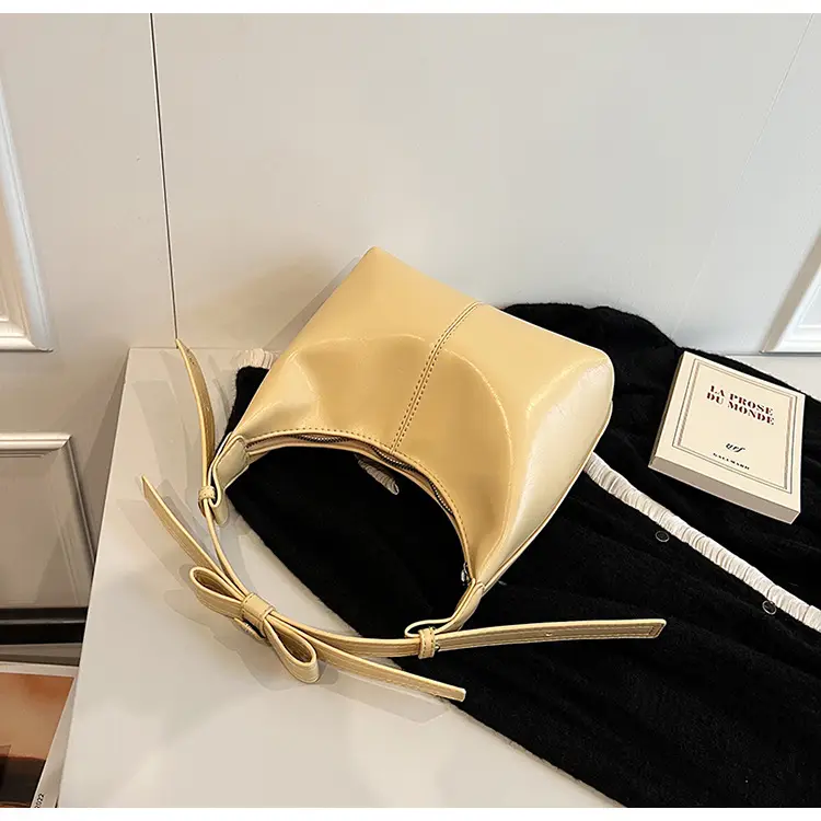 Women Crossbody Bag Yellow Leather Textured 2025 — feature 31