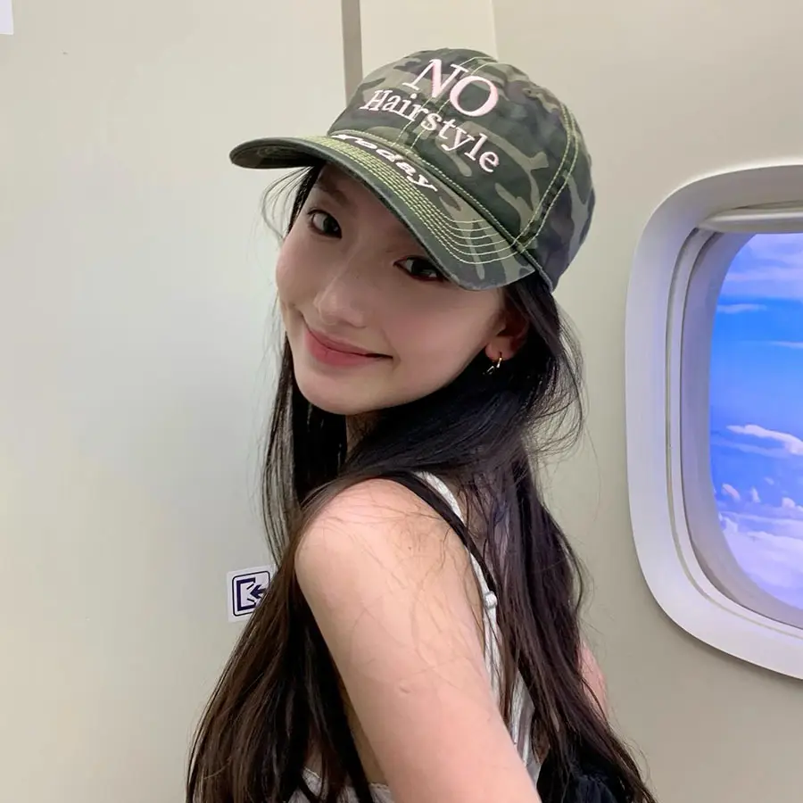 Korean No Hairstyle Today Camo Hat for Women - Image 2