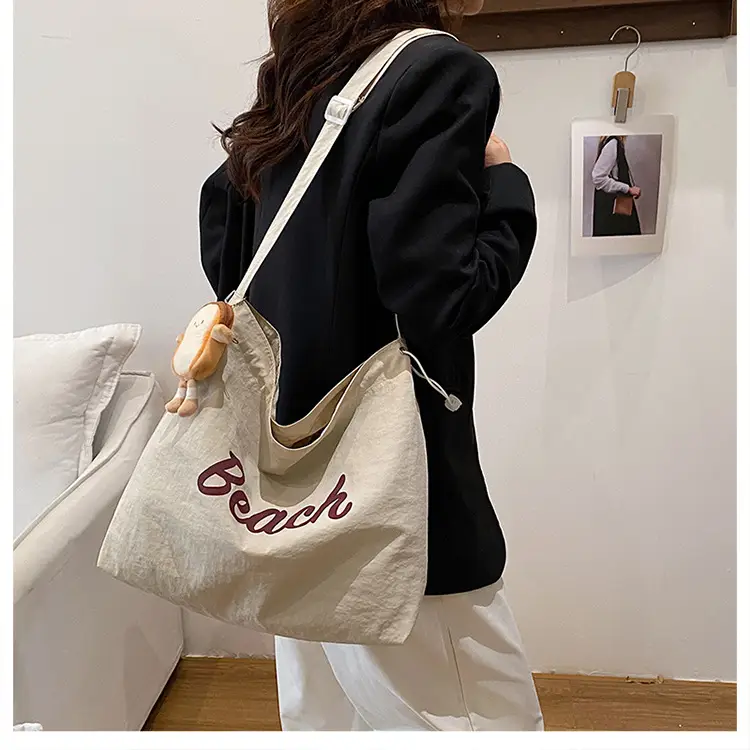Red Drawstring Shoulder Bag with Cute Monkey Decor — feature 13