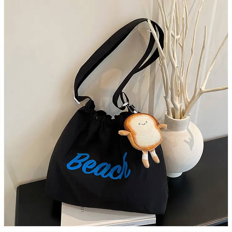Red Drawstring Shoulder Bag with Cute Monkey Decor — feature 20