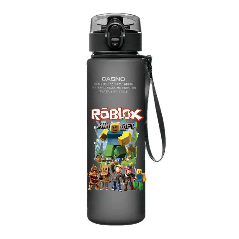 Skin-Feel Space Cup Minecraft Anime Student Children's Cartoon Casual Sports Water Cup Plastic Frosted Cup