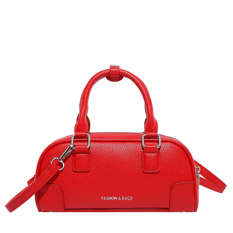 Red Women's Textured Shoulder Bag 2025 New Style - Image 5