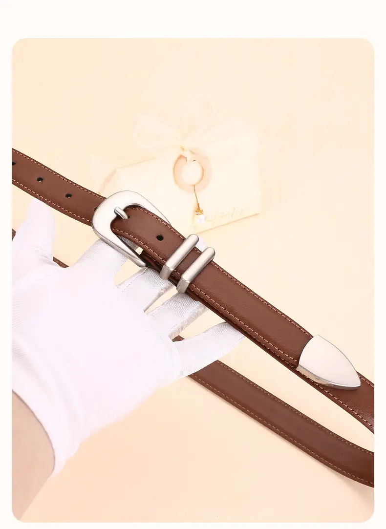 Black Leather Belt for Women with Buckle — feature 20