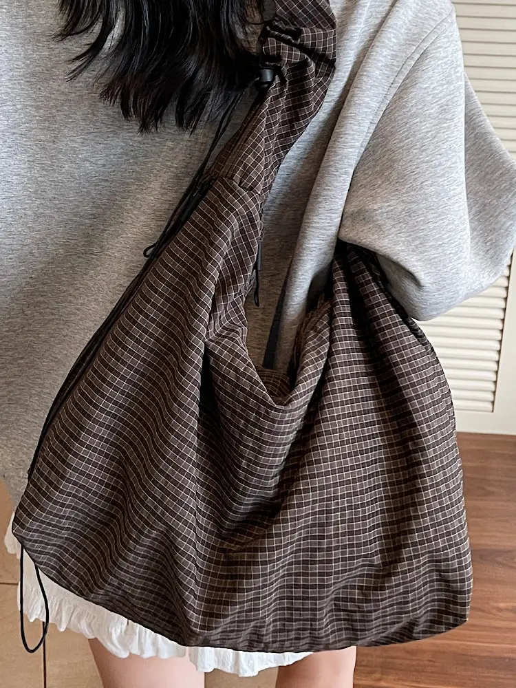 New Style Armpit Bag for Students 2025 Pleated Fabric